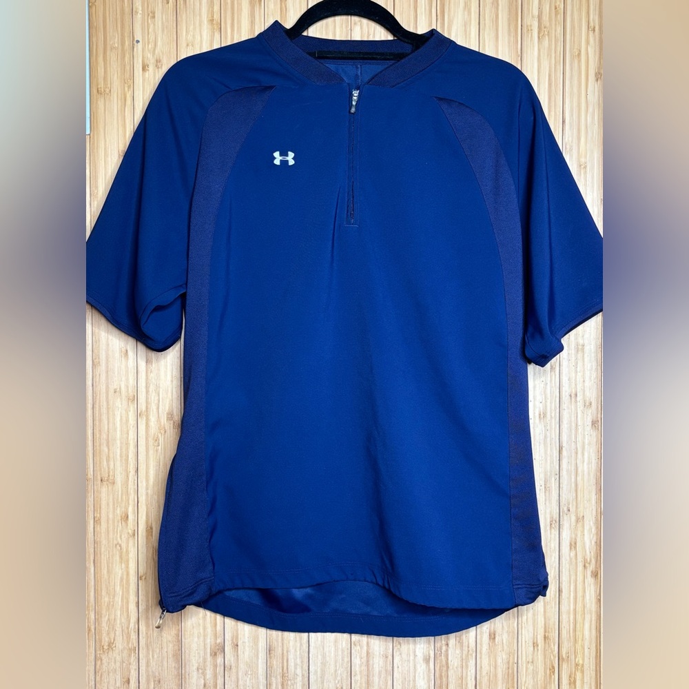 Under Amour Blue Quarter Zip Batting Jacket
